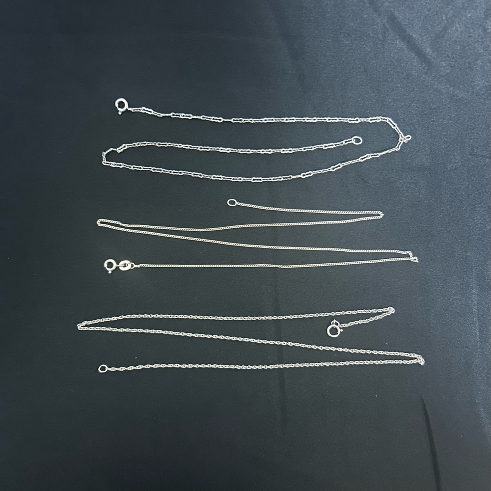 **SOLD** 925 sterling silver necklace chains (1.3–1.4g ea) *priced individually*